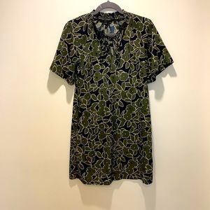 Banana republic Green Floral dress xs Size 0 Short Sleeve Summer